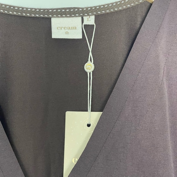 cream | V Neck Modal Shift Dress Java Brown NWT Casual Contemporary Lightweight - Picture 3 of 8